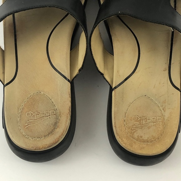 Dansko Sandals Womens 39 Black Leather Clog Slides - Picture 11 of 13
